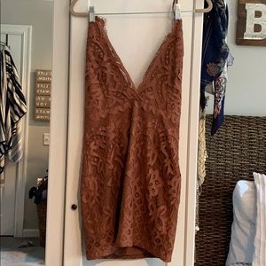 Burnt orange cocktail dress